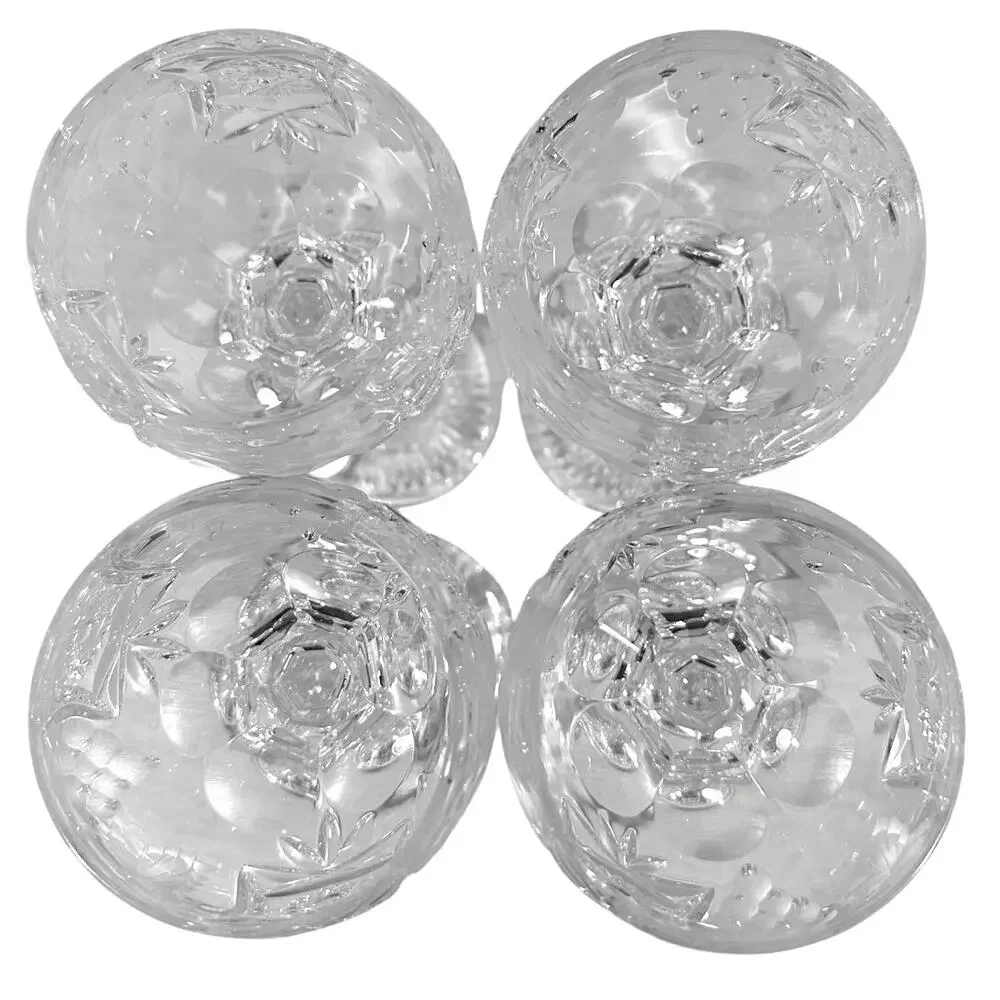 Nachtmann Traube 6.75” Tall Cut Crystal Hock Cordials Germany-NEW-Mint-Set of 4